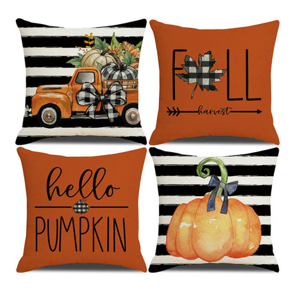 Fall Pillow Covers Thanksgiving Autumn Throw Pillow Covers Square Outdoor Sofa Couch Home Pillow Cases-B