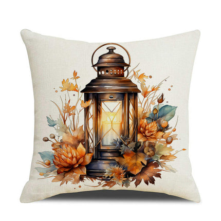 Fall Pillow Covers Thanksgiving Autumn Throw Pillow Covers Square Outdoor Sofa Couch Home Pillow Cases-A1