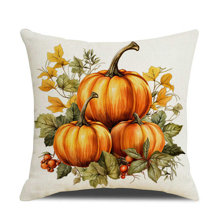 Fall Pillow Covers Thanksgiving Autumn Throw Pillow Covers Square Outdoor Sofa Couch Home Pillow Cases-A1