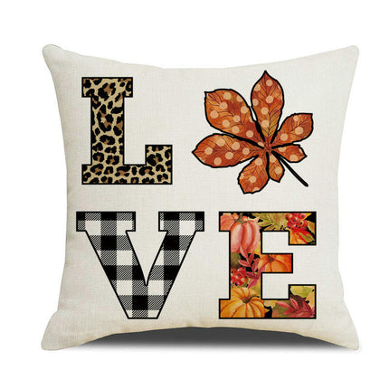 Fall Pillow Covers Thanksgiving Autumn Throw Pillow Covers Square Outdoor Sofa Couch Home Pillow Cases-A2