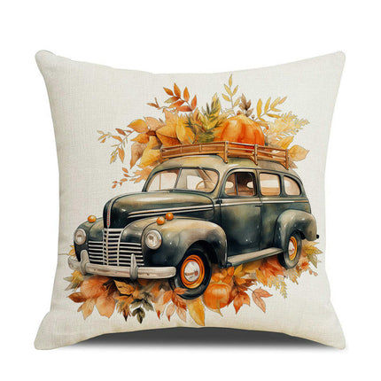 Fall Pillow Covers Thanksgiving Autumn Throw Pillow Covers Square Outdoor Sofa Couch Home Pillow Cases-A1