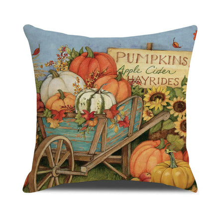 Fall Pillow Covers Thanksgiving Autumn Throw Pillow Covers Square Outdoor Sofa Couch Home Pillow Cases-A2