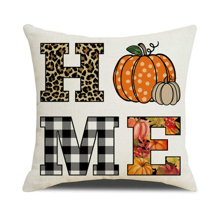 Fall Pillow Covers Thanksgiving Autumn Throw Pillow Covers Square Outdoor Sofa Couch Home Pillow Cases-A2