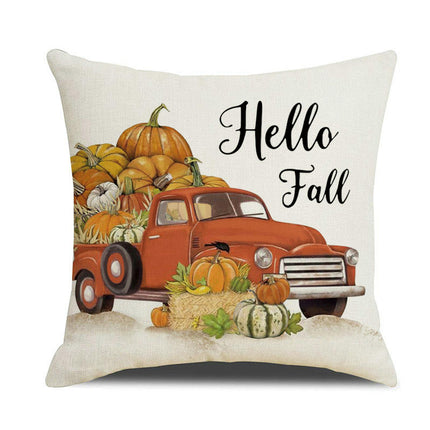 Fall Pillow Covers Thanksgiving Autumn Throw Pillow Covers Square Outdoor Sofa Couch Home Pillow Cases-A2