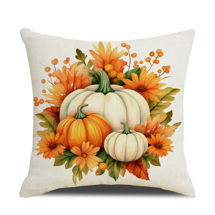 Fall Pillow Covers Thanksgiving Autumn Throw Pillow Covers Square Outdoor Sofa Couch Home Pillow Cases-A2