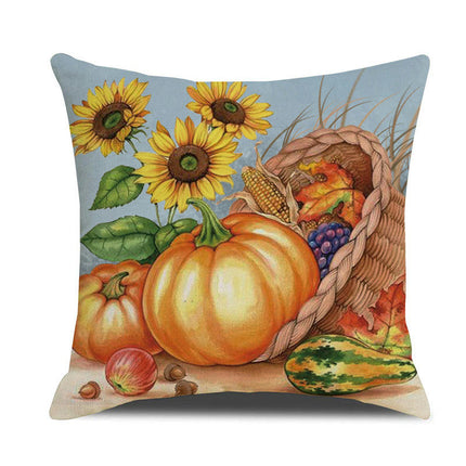 Fall Pillow Covers Thanksgiving Autumn Throw Pillow Covers Square Outdoor Sofa Couch Home Pillow Cases-A2