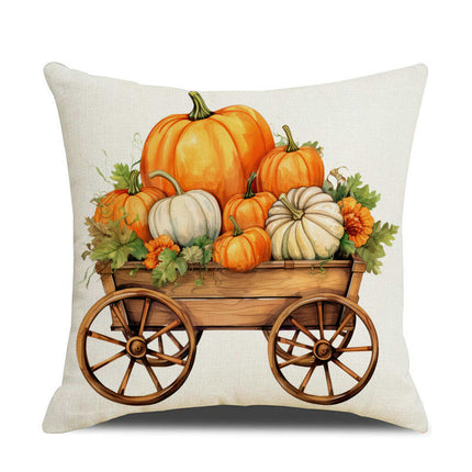 Fall Pillow Covers Thanksgiving Autumn Throw Pillow Covers Square Outdoor Sofa Couch Home Pillow Cases-A2