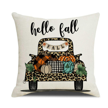 Fall Pillow Covers Thanksgiving Autumn Throw Pillow Covers Square Outdoor Sofa Couch Home Pillow Cases-A2