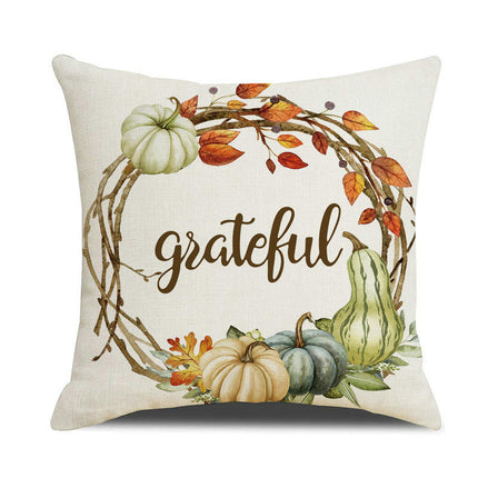 Fall Pillow Covers Thanksgiving Autumn Throw Pillow Covers Square Outdoor Sofa Couch Home Pillow Cases-A2