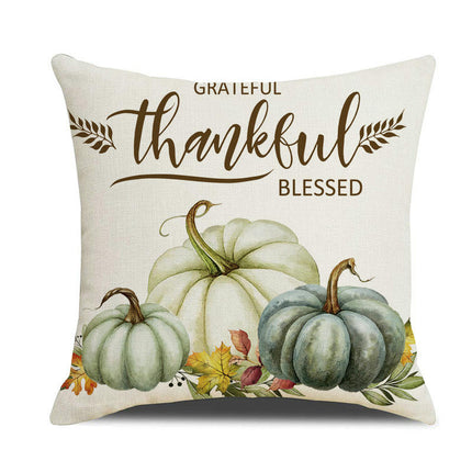 Fall Pillow Covers Thanksgiving Autumn Throw Pillow Covers Square Outdoor Sofa Couch Home Pillow Cases-A2