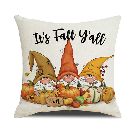 Fall Pillow Covers Thanksgiving Autumn Throw Pillow Covers Square Outdoor Sofa Couch Home Pillow Cases-A2