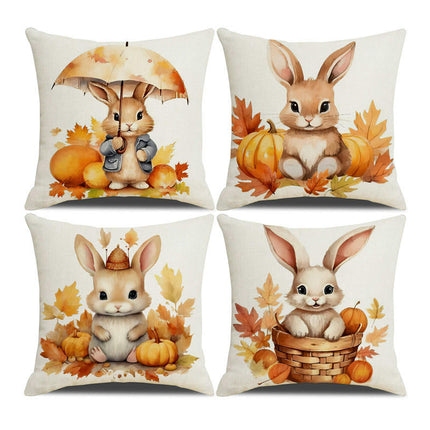 Fall Pillow Covers Thanksgiving Autumn Throw Pillow Covers Square Outdoor Sofa Couch Home Pillow Cases-A3