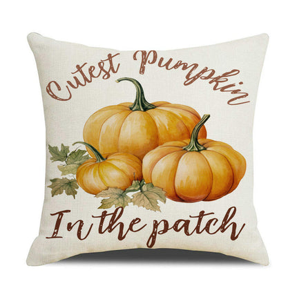 Fall Pillow Covers Thanksgiving Autumn Throw Pillow Covers Square Outdoor Sofa Couch Home Pillow Cases-B2