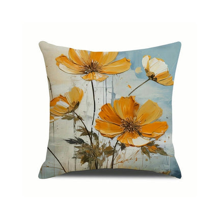 Flower Decorative Throw Pillow Covers Outdoor Floral Pillow Cases Square Cushion Covers with Zipper for Sofa