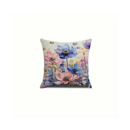 Flower Decorative Throw Pillow Covers Outdoor Floral Pillow Cases Square Cushion Covers with Zipper for Sofa