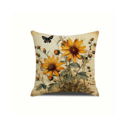 Flower Decorative Throw Pillow Covers Outdoor Floral Pillow Cases Square Cushion Covers with Zipper for Sofa