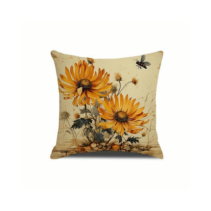 Flower Decorative Throw Pillow Covers Outdoor Floral Pillow Cases Square Cushion Covers with Zipper for Sofa