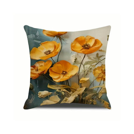 Flower Decorative Throw Pillow Covers Outdoor Floral Pillow Cases Square Cushion Covers with Zipper for Sofa