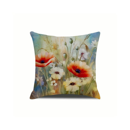 Flower Decorative Throw Pillow Covers Outdoor Floral Pillow Cases Square Cushion Covers with Zipper for Sofa