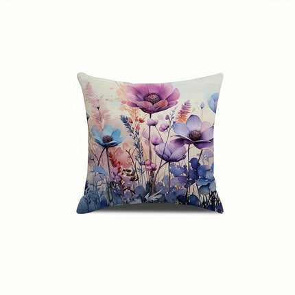 Flower Decorative Throw Pillow Covers Outdoor Floral Pillow Cases Square Cushion Covers with Zipper for Sofa