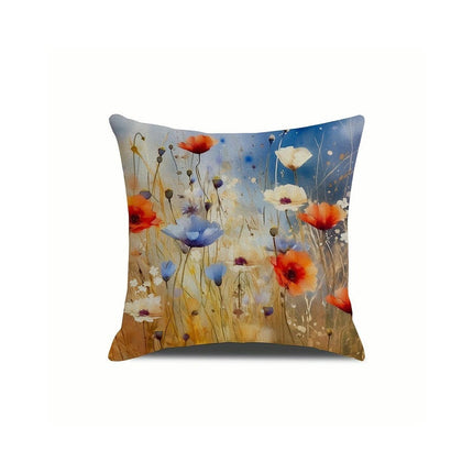 Flower Decorative Throw Pillow Covers Outdoor Floral Pillow Cases Square Cushion Covers with Zipper for Sofa