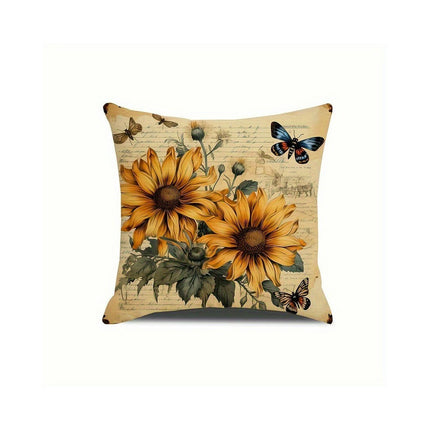 Flower Decorative Throw Pillow Covers Outdoor Floral Pillow Cases Square Cushion Covers with Zipper for Sofa