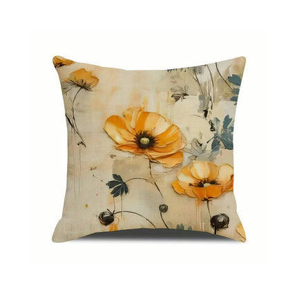 Flower Decorative Throw Pillow Covers Outdoor Floral Pillow Cases Square Cushion Covers with Zipper for Sofa