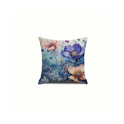 Flower Decorative Throw Pillow Covers Outdoor Floral Pillow Cases Square Cushion Covers with Zipper for Sofa