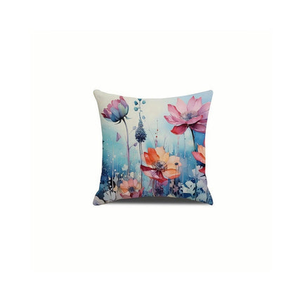 Flower Decorative Throw Pillow Covers Outdoor Floral Pillow Cases Square Cushion Covers with Zipper for Sofa