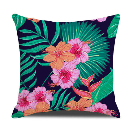 Flower Decorative Throw Pillow Covers Outdoor Floral Pillow Cases Square Cushion Covers with Zipper for Sofa-A