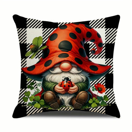 Gnome Decorative Throw Pillow Covers Outdoor Pillow Cases Square Cushion Covers with Zipper