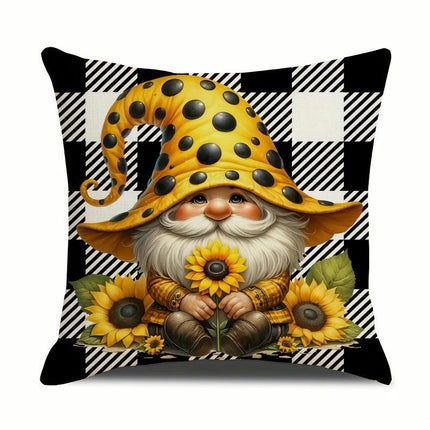 Gnome Decorative Throw Pillow Covers Outdoor Pillow Cases Square Cushion Covers with Zipper