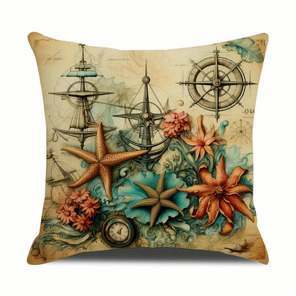 Sailboat Decorative Throw Pillow Covers Outdoor Pillow Cases Square Cushion Covers with Zipper