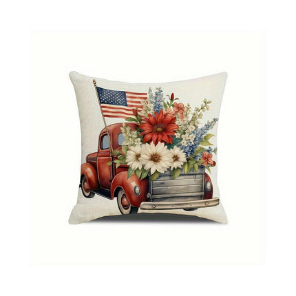 American Flag Independence Day Decorative Throw Pillow Covers Square Cushion Covers with Zipper