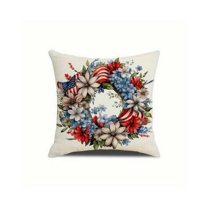 American Flag Independence Day Decorative Throw Pillow Covers Square Cushion Covers with Zipper