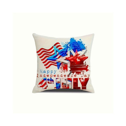 American Flag Independence Day Decorative Throw Pillow Covers Square Cushion Covers with Zipper-A