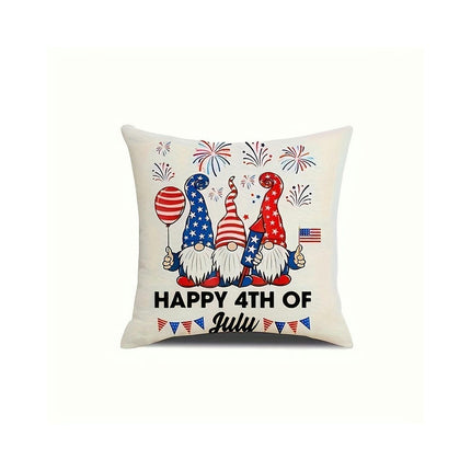 American Flag Independence Day Decorative Throw Pillow Covers Square Cushion Covers with Zipper-A