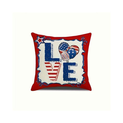 American Flag Independence Day Decorative Throw Pillow Covers Square Cushion Covers with Zipper-C