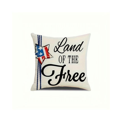 American Flag Independence Day Decorative Throw Pillow Covers Square Cushion Covers with Zipper-C