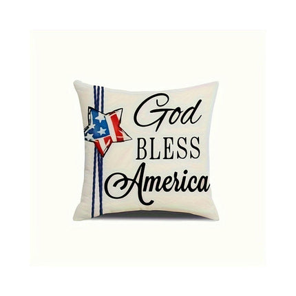 American Flag Independence Day Decorative Throw Pillow Covers Square Cushion Covers with Zipper-C