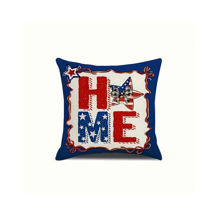 American Flag Independence Day Decorative Throw Pillow Covers Square Cushion Covers with Zipper-C