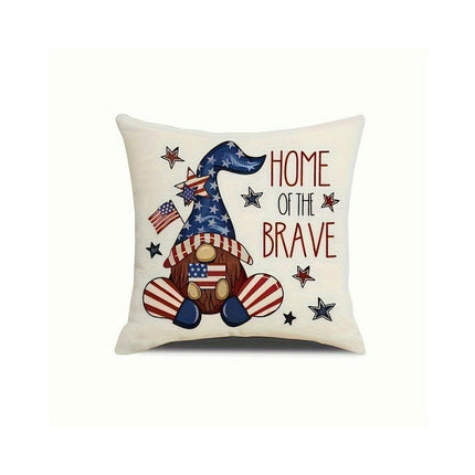 American Flag Independence Day Decorative Throw Pillow Covers Square Cushion Covers with Zipper-D