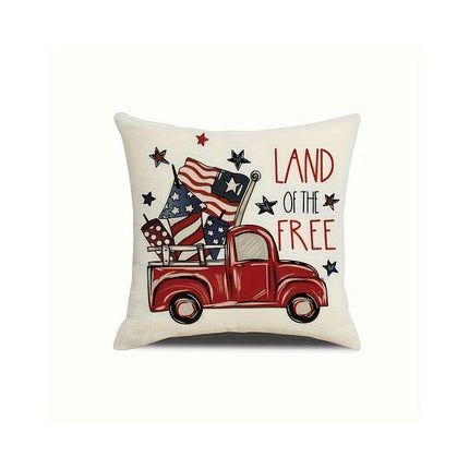 American Flag Independence Day Decorative Throw Pillow Covers Square Cushion Covers with Zipper-D