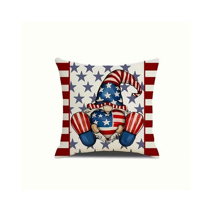 American Flag Independence Day Decorative Throw Pillow Covers Square Cushion Covers with Zipper-A1