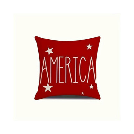 American Flag Independence Day Decorative Throw Pillow Covers Square Cushion Covers with Zipper-A1