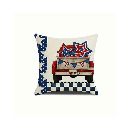 American Flag Independence Day Decorative Throw Pillow Covers Square Cushion Covers with Zipper-A2