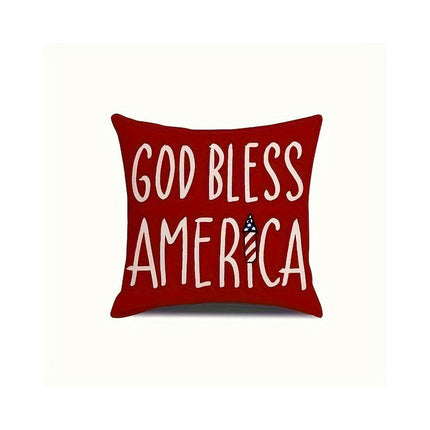 American Flag Independence Day Decorative Throw Pillow Covers Square Cushion Covers with Zipper-A2