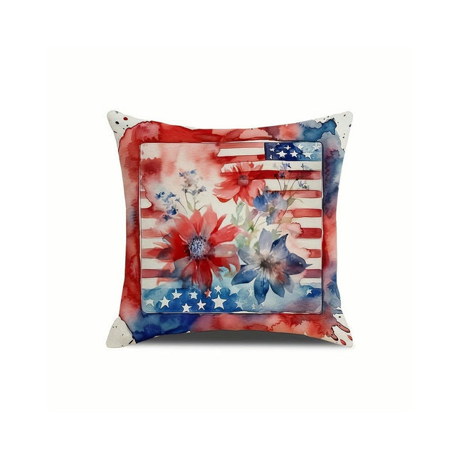 4th of July Pillow Covers Decorative Throw Pillowcase Independence Day Cushion Cover for Sofa