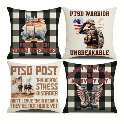 4th of July Pillow Covers Decorative Throw Pillowcase Independence Day Cushion Cover for Sofa-A