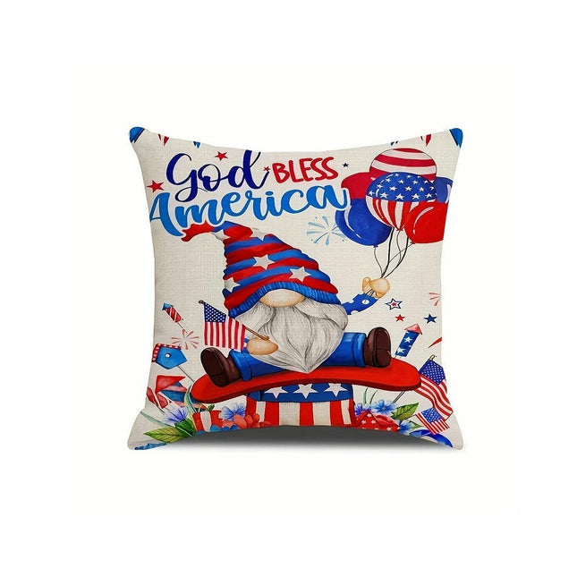 4th of July Pillow Covers Decorative Throw Pillowcase Independence Day Cushion Cover for Sofa-B